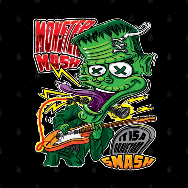 Monster Mash Frankenstein on Guitar by eShirtLabs