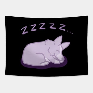 Snore-gi (Cute Purple Sleeping Corgi) Tapestry