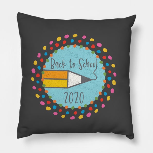 Back to School Pencil 2020 Pillow by SharksOnShore