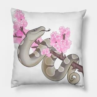 Pink Sakura Ball Python Pewter Pillow