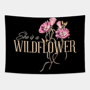 She is a Wildflower, Wildlife, Inspirational Phrase Gift Tapestry