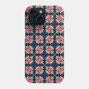 Spring flowers and leaves pattern, version 17 Phone Case