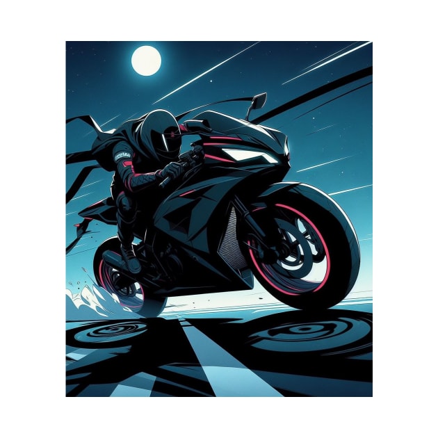 badass anime night ninja biker by Anthony88