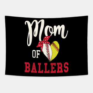 Mom Of Ballers Baseball Mom Softball Mom Funny Tapestry