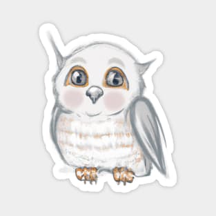 Cute Owl Drawing Magnet