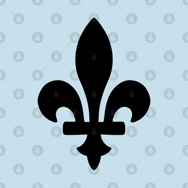 Fleur de lis plain BLACK by rocksandcolors