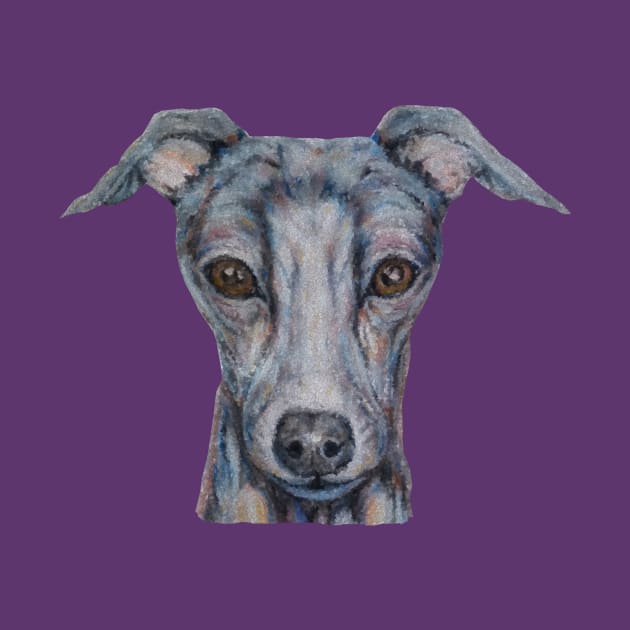 cute little greyhound dog by candimoonart