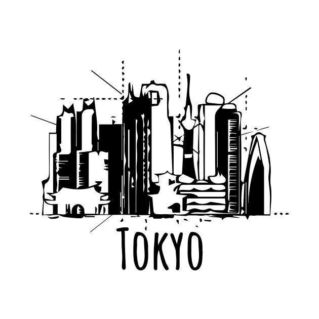 Tokyo city skyline Cool Japan souvenir by DimDom