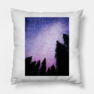 Trees with Starry Sky Pillow