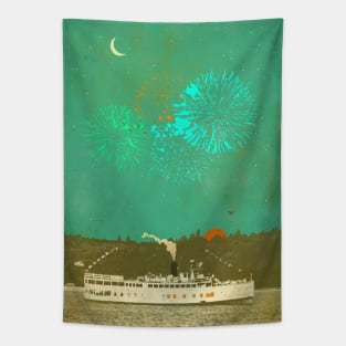 STEAMBOAT FIREWORKS Tapestry