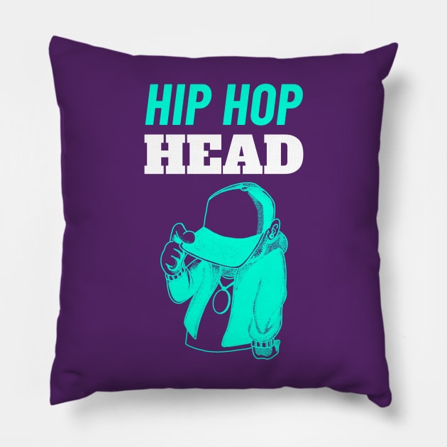 Hip Hop Head - Gift for Hip Hop Lovers Pillow by stokedstore