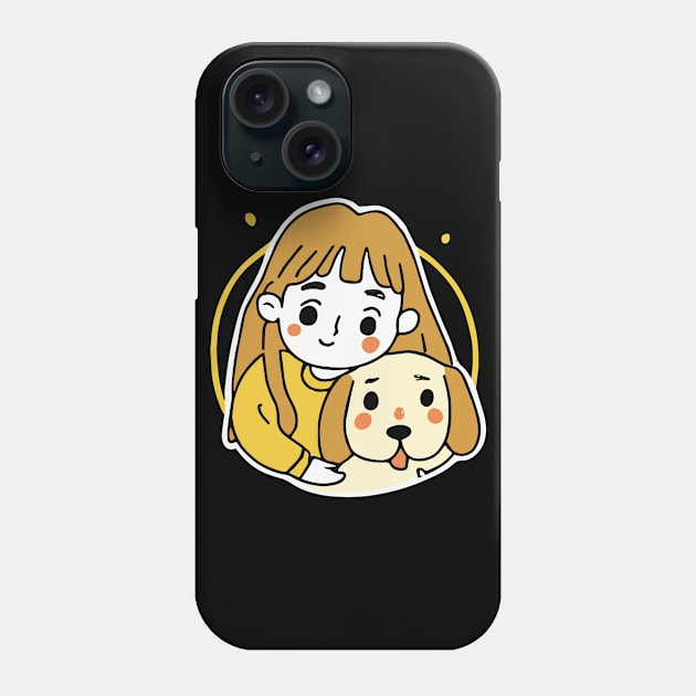 Girl with a Labrador Dog Lover Retriever Phone Case by BetterManufaktur