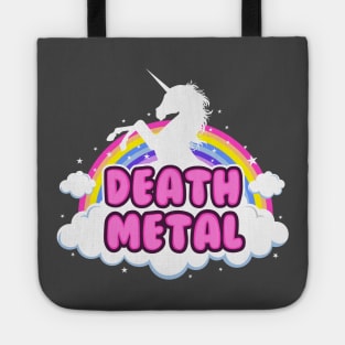 death metal parody funny unicorn rainbow pastel Tote