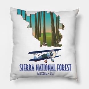 Sierra national forest California USA map Pillow