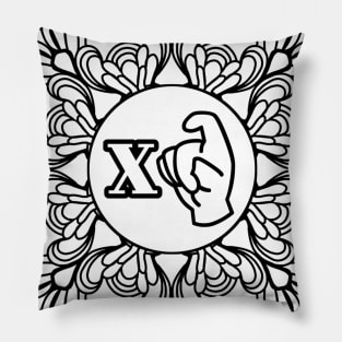 The letter "X" of American Sign Language - Gift Pillow