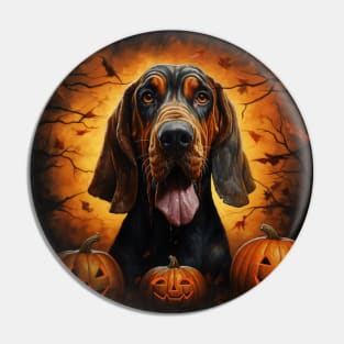 Bloodhound dog Halloween Pin