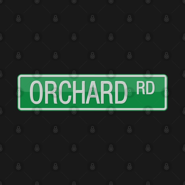 Orchard Road Street Sign T-shirt by reapolo