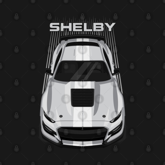 Ford Mustang Shelby GT500 2020-2021 - Silver - White Stripes by V8social