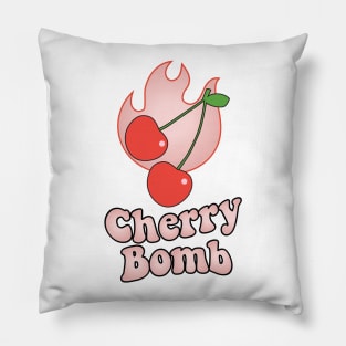 Cherry Bomb and Light Peach Blush Flaming Design Pillow