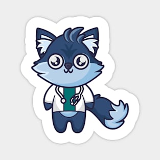 I'm Fine Doctor Wolf Magnet