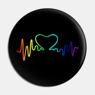 'Rainbow LGBT Heartbeat' Awesome LGBTQ Pride Day Gift Pin