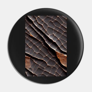 Cracked black Imitation leather, natural and ecological leather print #9 Pin