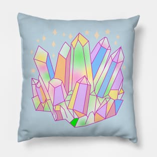 Pastel Goth Crystal Cluster Kawaii Witch Pillow