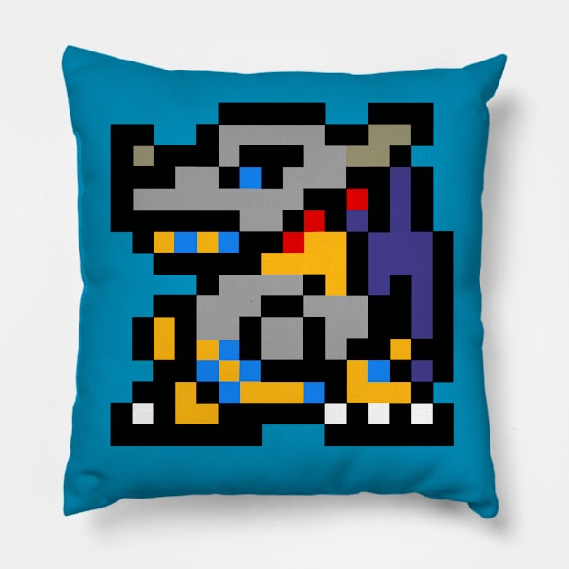 Digivive 8BIT Metalgreymon (colour) Pillow by MEArtworks