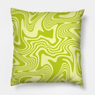 Bold Green Retro 70s Groovy Abstract Swirl Pillow