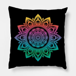 Colorful Mandala Yoga Meditate Spiritual Sacred Geometry Mandala Art Pillow