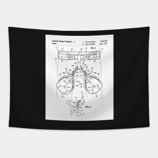 Rock Climbing Harness Patent - Rock Climber Art - Black And White Tapestry