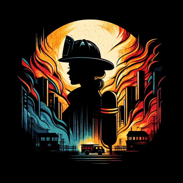 Proud Firefighter Woman Untold Heroes Design by Miami Neon Designs