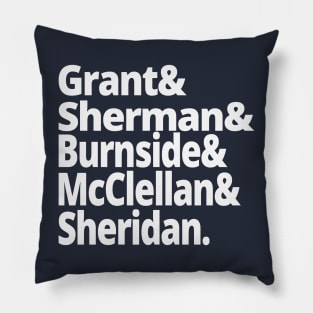 US Civil War History - Union Army Generals - Grant, Sherman, Burnside, McClellan, Sheridan - US Civil War History American History Pillow