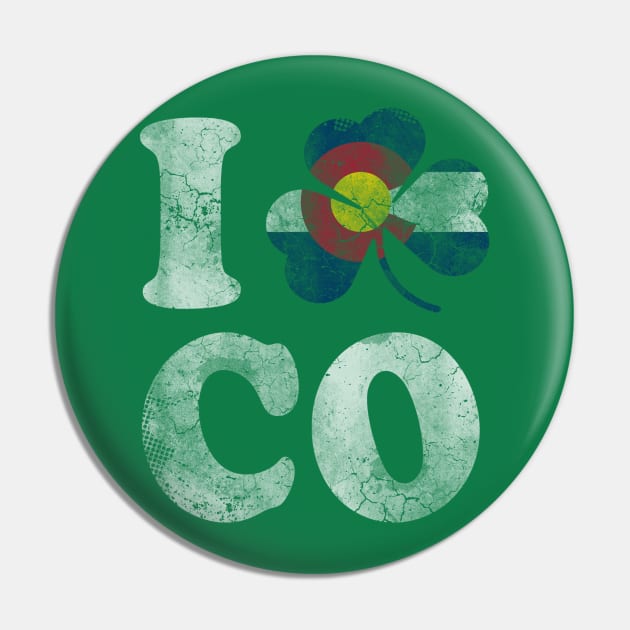 I Shamrock Colorado Irish Pin by E