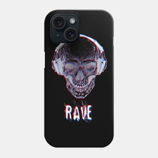 RAVE Skull Glitch Illusion Raver Phone Case