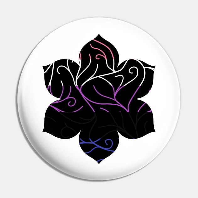 Black Velvet, Genderfluid Flag Vines Pin by StephOBrien