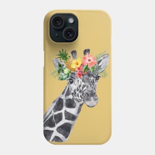 Giraffe in Flower Wreath Phone Case