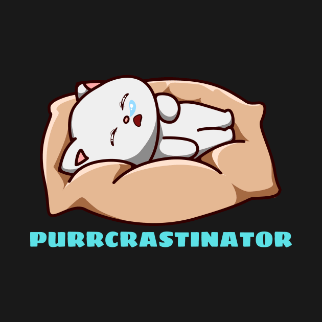 Purrcrastinator | Cute Procrastinator Pun by Allthingspunny