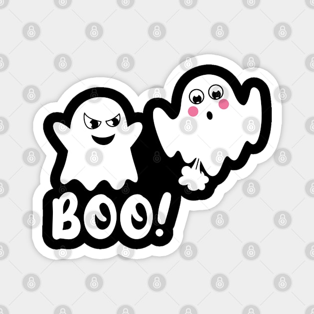 Boo! Scared Ghost Magnet by Messy Nessie