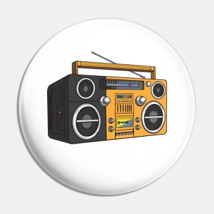 Boombox (Yellow Orange + Ship Gray Colorway) Analog / Music Pin