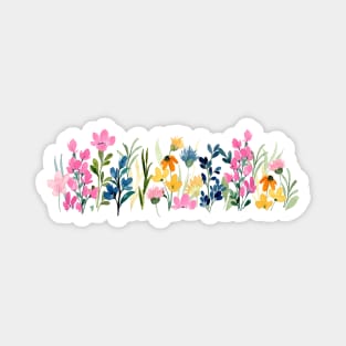 Colorful Watercolor Wild Flower Magnet