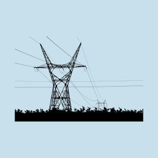 Electric HT transmission towers art T-Shirt