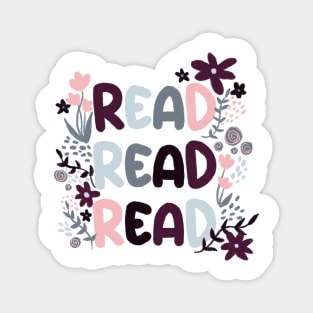 Read Read Read with Pretty Florals Magnet