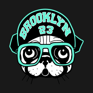 Brooklyn Spike Pug match Jordan Light Aqua T-Shirt