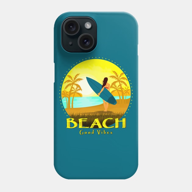 BEACH, GOOD VIBES Phone Case by canzyartstudio