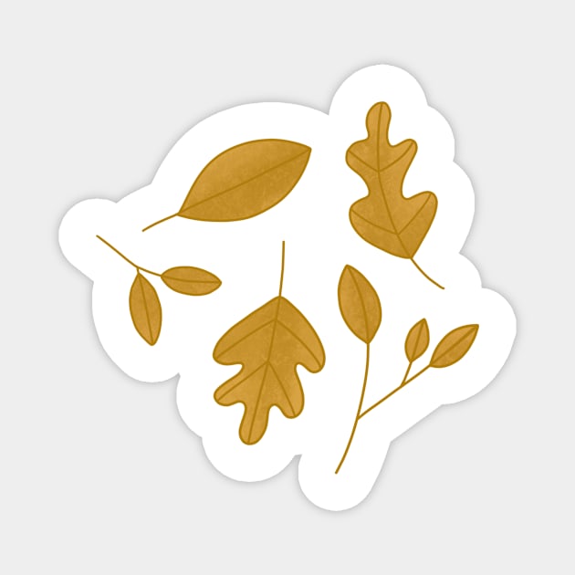 Golden Leaves Magnet by Vaeya