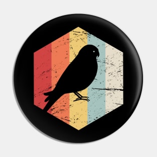 Retro Vintage Parakeet Budgie Bird Icon Pin