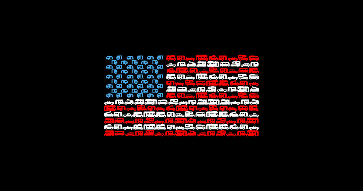 Patriotic RV Camper American Flag - Patriotic - Sticker | TeePublic