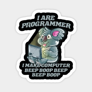 I Are Programmer Introvert IT Nerd Koala Bear Geek Coding Magnet