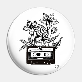 Floral Cassette Pin